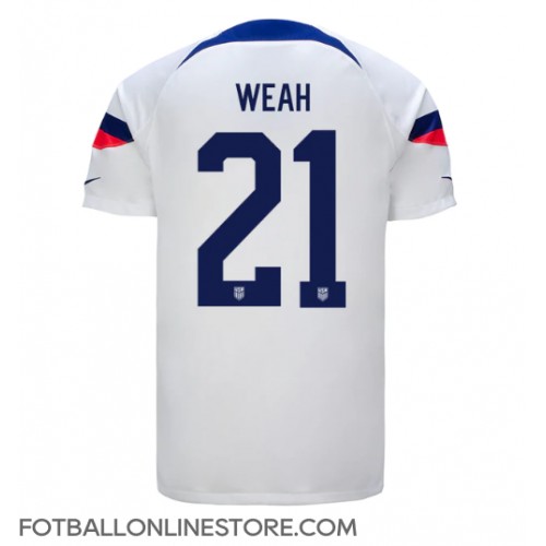 Billige forente stater Timothy Weah #21 Hjemmetrøye VM 2022 Kortermet